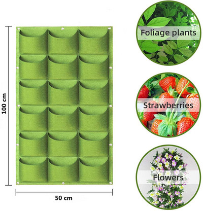 6/7/9/18 kišeniniai vertikalūs auginimo krepšiai pakabinami prie sienos sodinimo krepšys gėlių auginimo konteinerio sodintuvo kišenė namams lauke