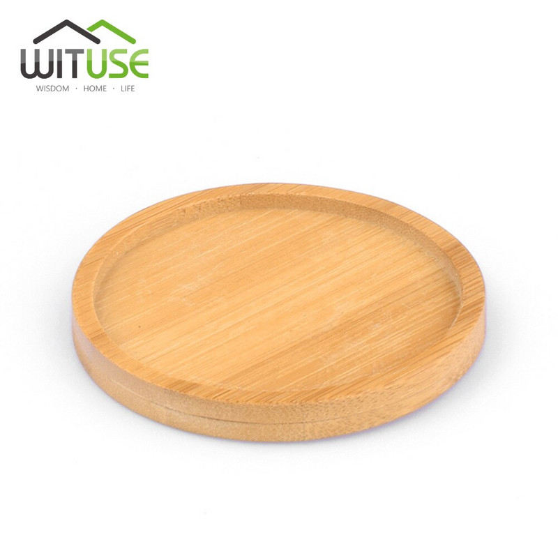 WITUSE bambusz kerek, négyzet alakú tálak tányérok pozsgás növényekhez edények tálcák talp állvány kerti dekoráció virágállvány növényállvány Bambu