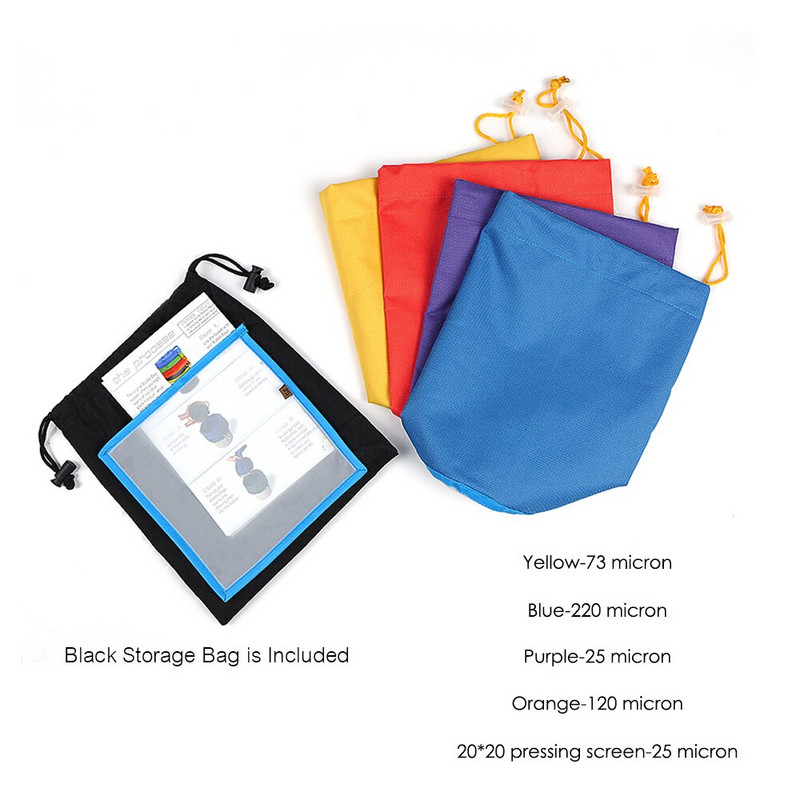 4/5/8 db 1/5 gallonos kerti termesztőtasak szűrőzsák Buborékos gyógynövényes jégnövény-elszívó készlet Mikron extrakciós zacskók présszitával