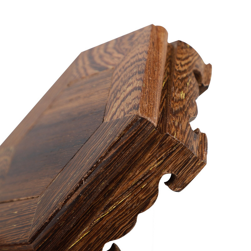 Gėlių vitrinos laikiklis medinis padėklas Wenge šešiakampis rudas darbalaukio dekoras, skirtas mažiems sultingiems augalams, augalų stovai