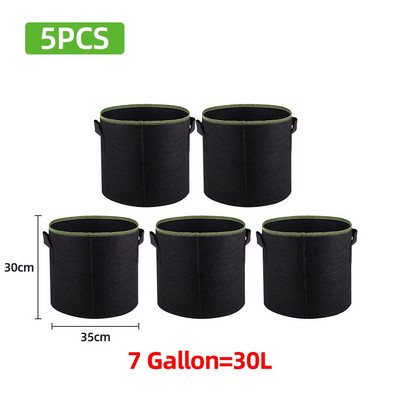 5db 3/4/5/7/10 gallon filc termesztő táskák Kertészeti szövet termesztő edény Zöldségparadicsom ültetőgép Kerti burgonyaültető cserepek