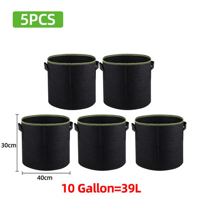 5db 3/4/5/7/10 gallon filc termesztő táskák Kertészeti szövet termesztő edény Zöldségparadicsom ültetőgép Kerti burgonyaültető cserepek