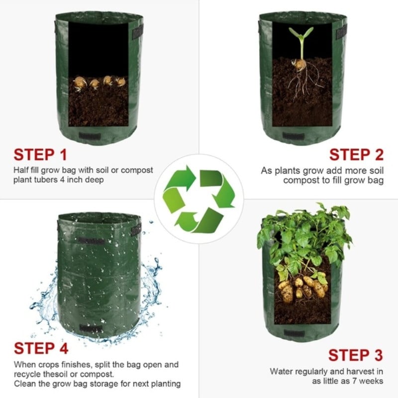 Növénynövesztő táska Otthoni Kert Burgonya Üvegház Zöldségültető táska Hidratáló Függőleges Kerti Termesztő Táska Palántacserep