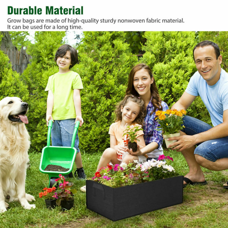 1 buc țesătură înălțat pat de grădină pat pătrat de grădină de flori sac de cultivare saci de plantare de legume o vas de pepinieră cu mânere pentru plante