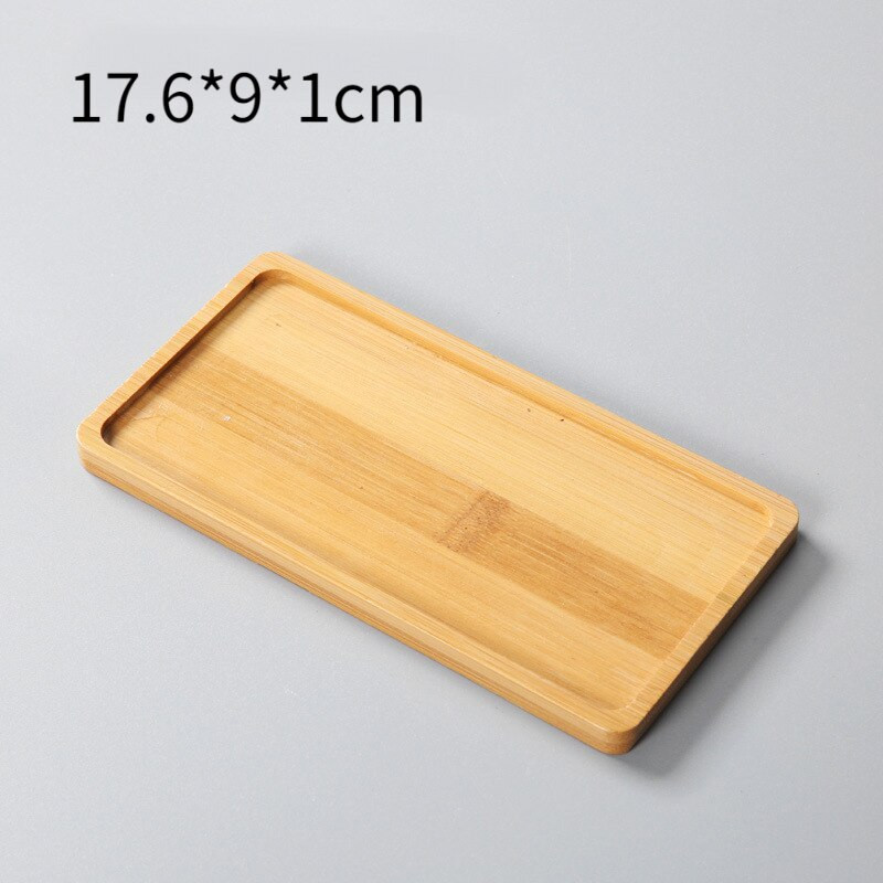 Ghiveci de flori suculente Tavă din bambus Subscris creativ de formă ovală Farfurioara din lemn de bambus Tavă pentru plante Decor pentru balcon de acasă