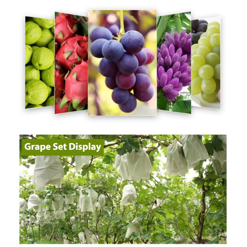 50 DB Gyümölcstermesztő táskák Madarak húzózsinóros szőlővédő zsákok Kártevőirtó eszköz Növénytermesztést megakadályozó zsákok kerti szerszámok