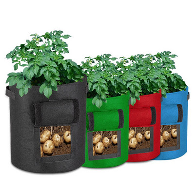 Növénytermesztő táskák Farm Otthon Kert Burgonyatermesztés Ültető cserepes ültetőgépek Üvegházhatású Zöldség hidratáló Függőleges termesztőtáska
