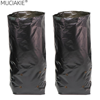 MUCIAKIE PE пластмасови разсадници, черни чанти за отглеждане, дишащи, пропускливи за околната среда, култивиране на разсад, саксии за трансплантация, анти-UV