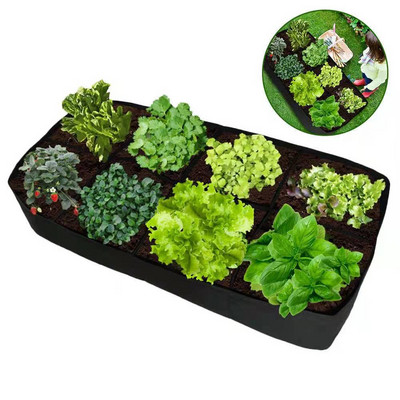 180x90x30cm Pâslă, 8 grile, sac de plantare, sac de plantare de legume, de grădină, în creștere verde, ghiveci de flori, sac de flori pentru plante, ghivece pentru plante