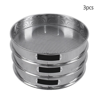 3db Kerti Otthon Fém Rozsdamentes Acél Húsos Kerti Komposzt Talaj Kő Szita Riddle Mesh 1mm 3mm 6mm Szűrés Kerti szerszám