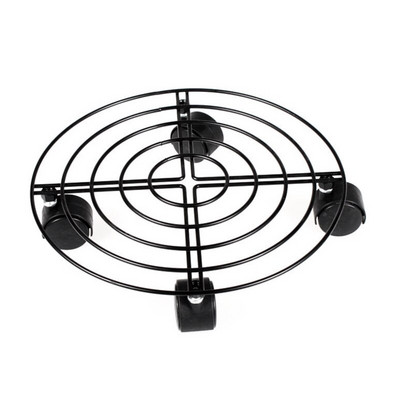 Fém mozgatható keréktartó kovácsoltvas fém alsó mozgatható polc kellékek fahordó virágokhoz, cserépben lévő gázüveg szállítóeszköz