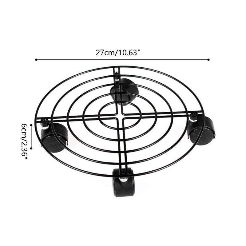 Fém mozgatható keréktartó kovácsoltvas fém alsó mozgatható polc kellékek fahordó virágokhoz, cserépben lévő gázüveg szállítóeszköz