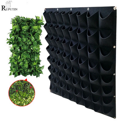 4/9/36/64 Pockets Green Grow Bags Planter Vertical Garden Vegetable Living Garden Bags Seedling wall Hanging planter Growing bags