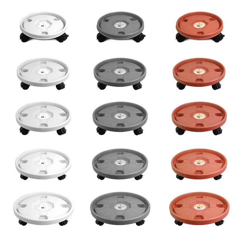 Univerzális kerekek virágcserep tartó tálca kert női lányoknak műanyag váza görgőkkel Hordozható, kerek növényállvány