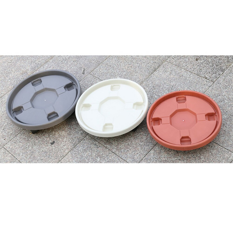 Univerzális kerekek virágcserep tartó tálca kert női lányoknak műanyag váza görgőkkel Hordozható, kerek növényállvány