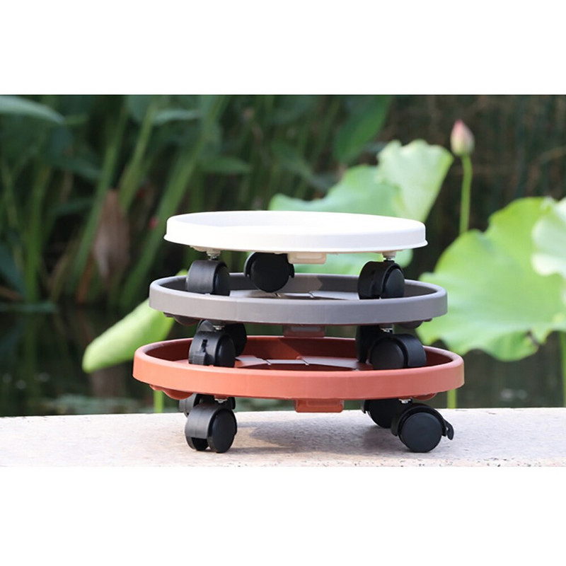 Univerzális kerekek virágcserep tartó tálca kert női lányoknak műanyag váza görgőkkel Hordozható, kerek növényállvány