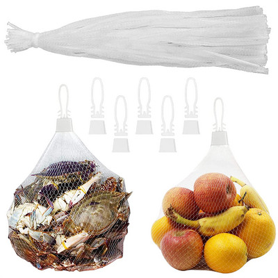 100 vnt. arbūzų auginimo tinkliniai maišeliai, daugkartinio naudojimo melionų tinkleliai, tankinami agurkams auginantiems pagalbiniai tinkliniai maišeliai daržovėms