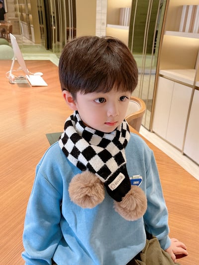 Eșarfă tricotată cu logo pentru băieți în mai multe culori