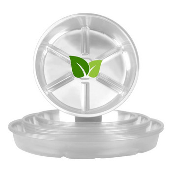 Прозрачни пластмасови чинийки за градински растения Основа за тава за отцеждане на вода Вътрешна външна поставка за саксии Кръгла чиния за съхранение Саксия M6CE