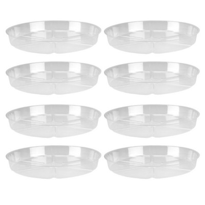 Skaidraus plastiko sodo augalų lėkštės Vandens nuvarvėjimo padėklo pagrindas Vidinis lauko gėlių vazonų laikiklis Apvalus laikymo lėkštės indų sodintuvas M6CE