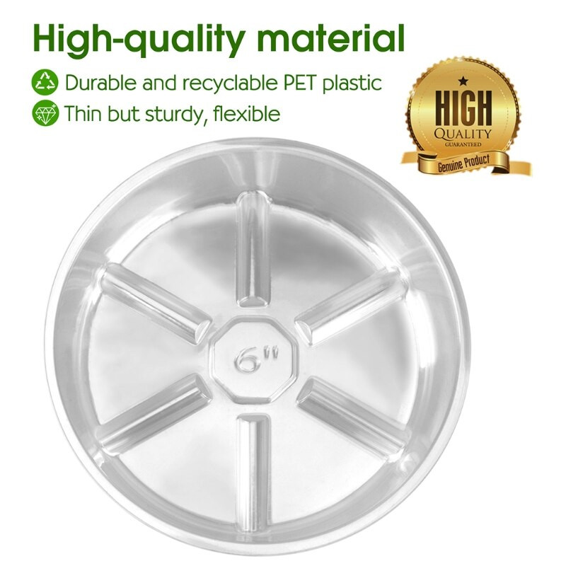 Skaidraus plastiko sodo augalų lėkštės Vandens nuvarvėjimo padėklo pagrindas Vidinis lauko gėlių vazonų laikiklis Apvalus laikymo lėkštės indų sodintuvas M6CE