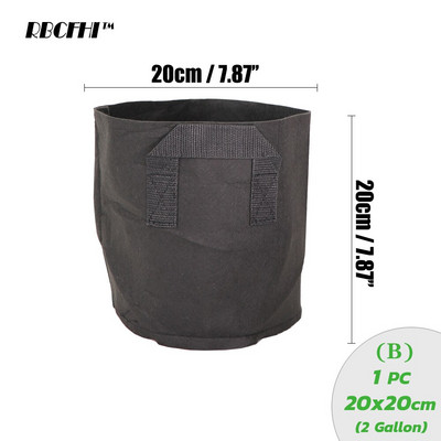 RBCFHI 1/2/3/5/7/10 galonų augalų auginimo maišeliai gėlių daržovėms sodinimo vazonas konteineris sodo augalų maišelis su rankena