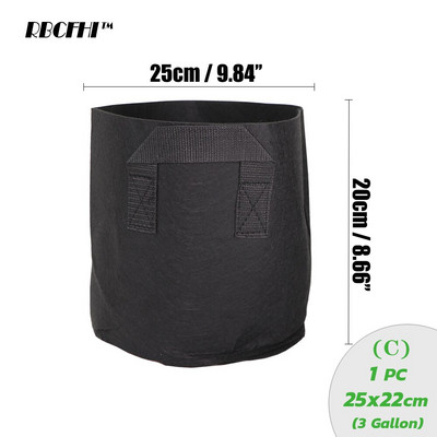 RBCFHI 1/2/3/5/7/10 galonų augalų auginimo maišeliai gėlių daržovėms sodinimo vazonas konteineris sodo augalų maišelis su rankena