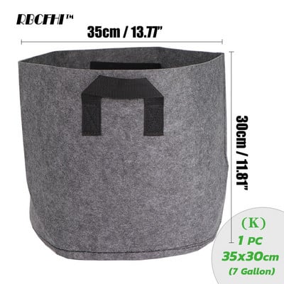 RBCFHI 1/2/3/5/7/10 galonų augalų auginimo maišeliai gėlių daržovėms sodinimo vazonas konteineris sodo augalų maišelis su rankena