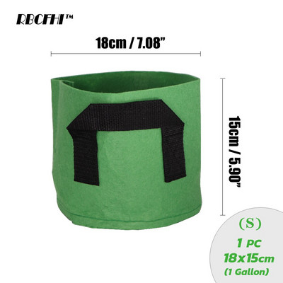 RBCFHI 1/2/3/5/7/10 galonų augalų auginimo maišeliai gėlių daržovėms sodinimo vazonas konteineris sodo augalų maišelis su rankena