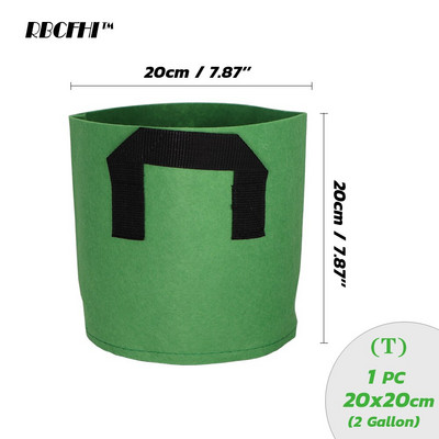 RBCFHI 1/2/3/5/7/10 galonų augalų auginimo maišeliai gėlių daržovėms sodinimo vazonas konteineris sodo augalų maišelis su rankena