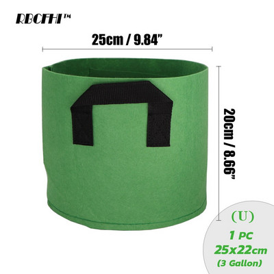 RBCFHI 1/2/3/5/7/10 galonų augalų auginimo maišeliai gėlių daržovėms sodinimo vazonas konteineris sodo augalų maišelis su rankena