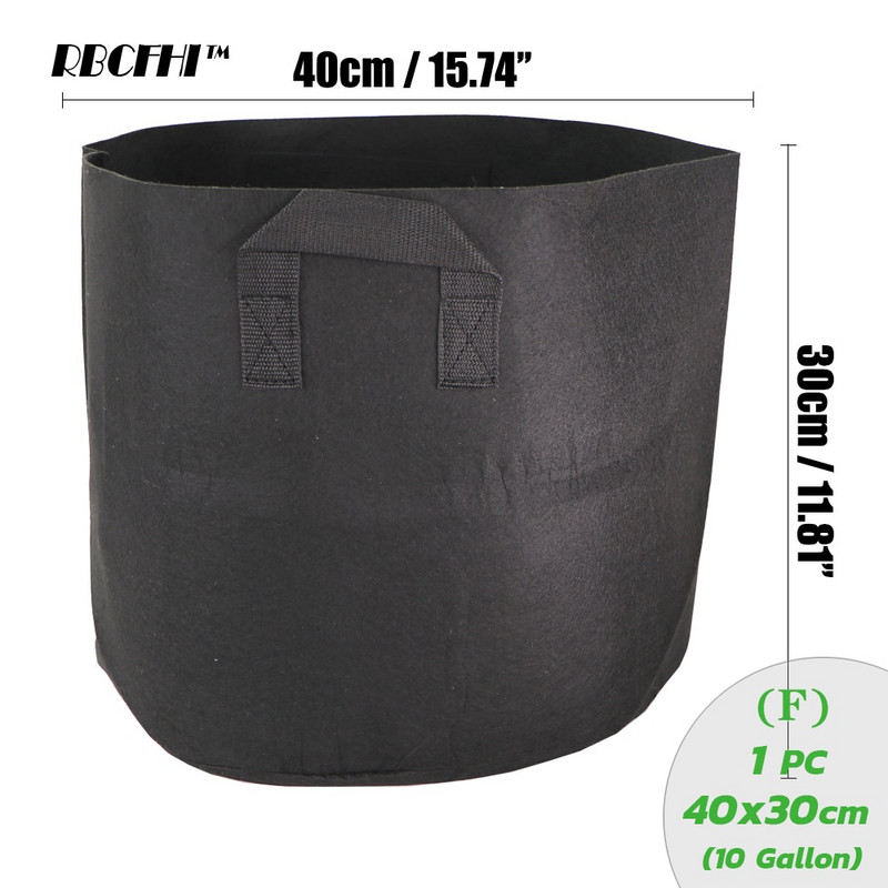 RBCFHI 1/2/3/5/7/10 galonų augalų auginimo maišeliai gėlių daržovėms sodinimo vazonas konteineris sodo augalų maišelis su rankena