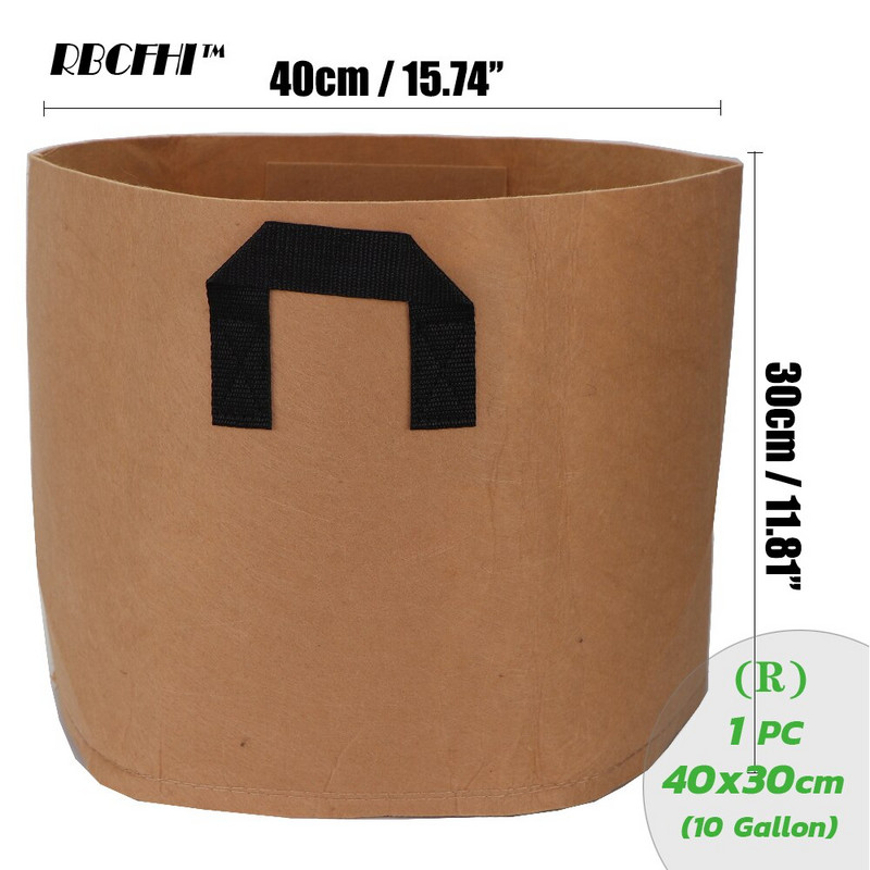 RBCFHI 1/2/3/5/7/10 galonų augalų auginimo maišeliai gėlių daržovėms sodinimo vazonas konteineris sodo augalų maišelis su rankena