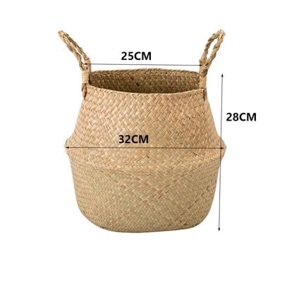 Fonott ültetőgép Tárolókosár Virágkosarak Mosodai tárolás Dekoratív kosár Cserepes rattan Virágültetők Háztartásszervező