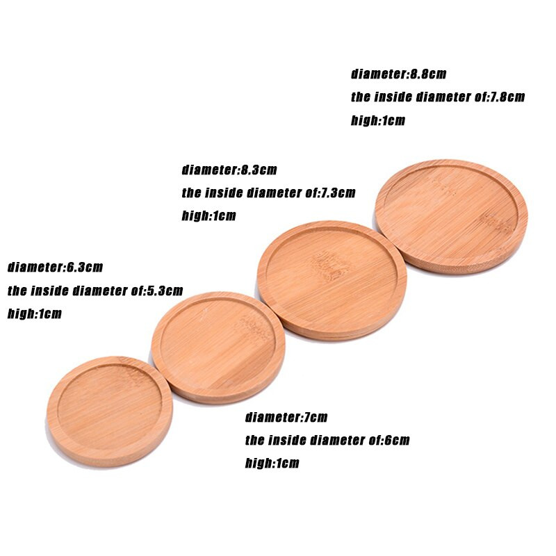 Posuda za sukulentne posude za cvijeće, nepropusna i antikorozivna, okrugla, ručno izrađena drvena baza od bambusa, potporna baza, vrtni pribor RE