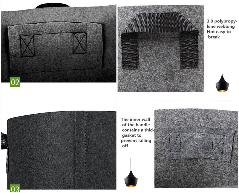 5 vnt sodinimo krepšys juodas/pilkas bulvių audinys, daržovių sodinukų auginimo vazonas sodo įrankiai Ekologiškas auginimo krepšys