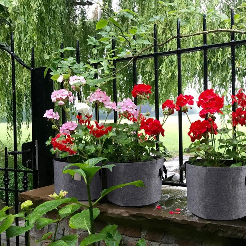 5 vnt sodinimo krepšys juodas/pilkas bulvių audinys, daržovių sodinukų auginimo vazonas sodo įrankiai Ekologiškas auginimo krepšys