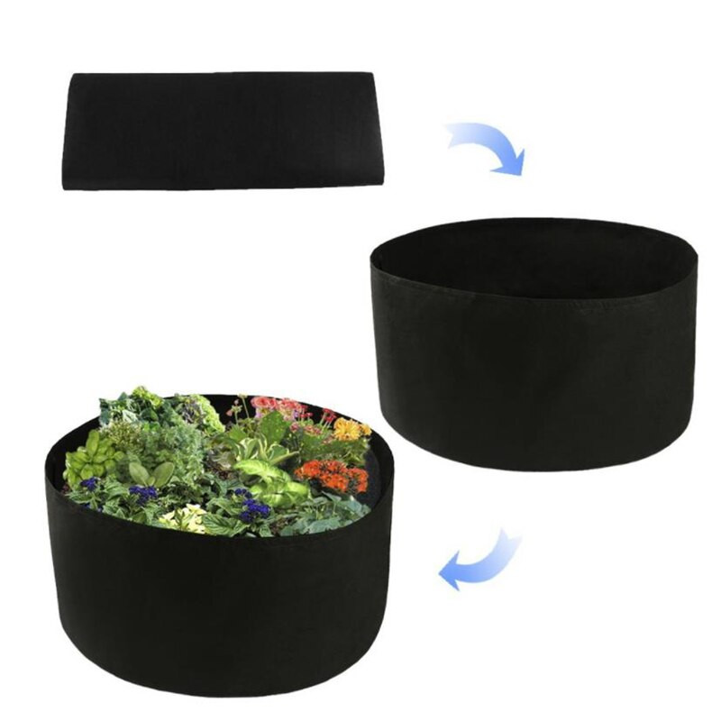 1 buc țesătură pat de grădină înălțat pat pătrat pentru flori de grădină, sac de cultivare pentru legume, ghiveci cu mânere pentru flori de plante