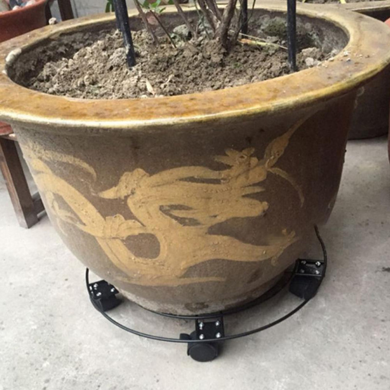 Geležinis kilnojamas buitinis gėlių vazonų stovas su ratukais vežimėlio ratukai, susukamas padėklas, skirtas vidaus lauko mobiliesiems sodo gėlių vazonams