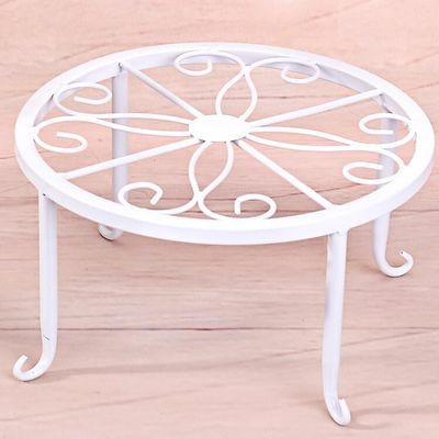 Kalvosios geležies augalų stovas gėlių stovas Balkonas gėlių vazonų lentyna Patvari apvali metalinė lentyna Namų sode Vidinis bonsai laikiklis