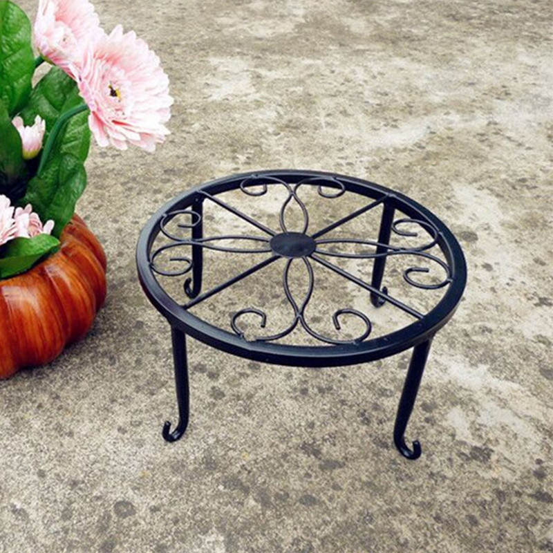 Kalvosios geležies augalų stovas gėlių stovas Balkonas gėlių vazonų lentyna Patvari apvali metalinė lentyna Namų sode Vidinis bonsai laikiklis