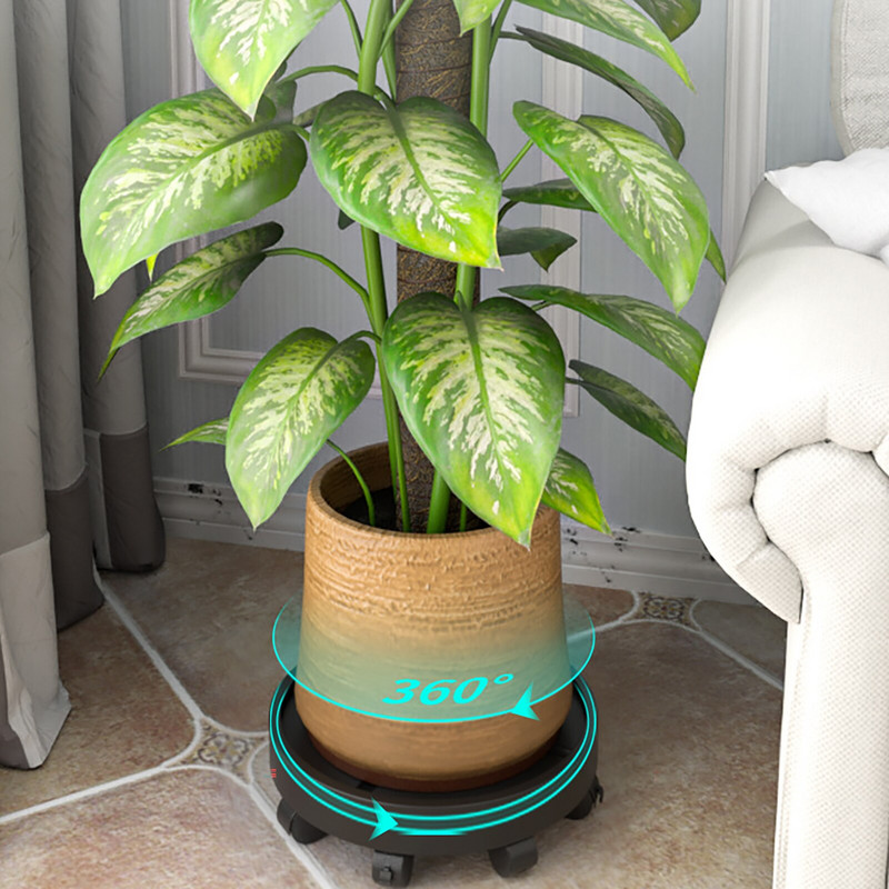 Cadru pentru plante cu roți Tavă pentru plante Suport pentru plante rulante cu șnur cu fitil pentru udare automată 360universal 8 roți Instalație de rulare din plastic