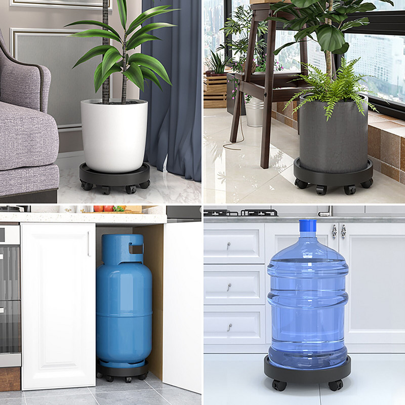 Cadru pentru plante cu roți Tavă pentru plante Suport pentru plante rulante cu șnur cu fitil pentru udare automată 360universal 8 roți Instalație de rulare din plastic