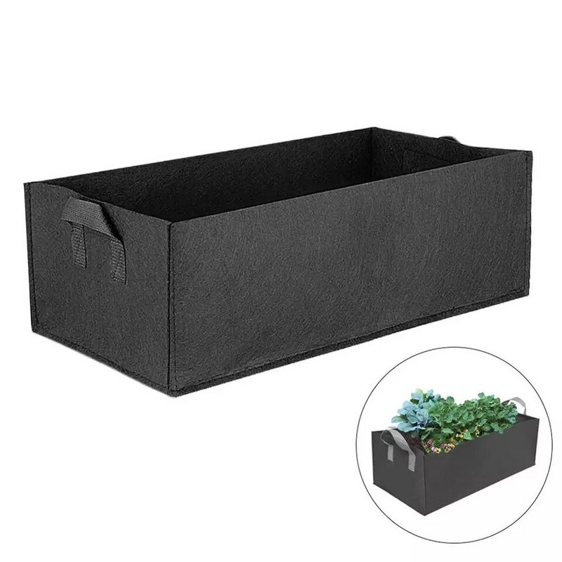 Pat de grădină înălțat din țesătură 1buc pătrat din pâslă Sac de cultivare a florilor de grădină Ghiveci de jardiniera cu mânere Sac de plantare Ghiveci de flori