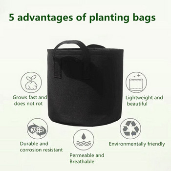 1/2/3/5/7/10Gallon Garden Grow Bags Fabric Plant Grow Bags Φράουλα Λαχανικά Φύτευση Γλάστρες Δοχεία λουλουδιών Σακουλάκι φυτευτή