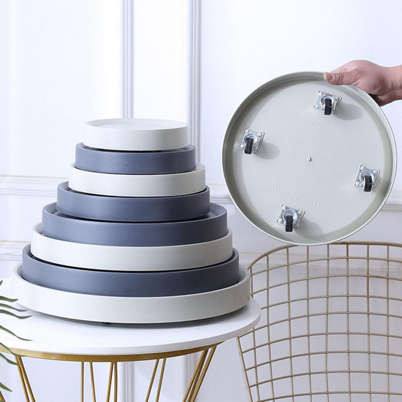 Gėlių vazonų lėkštė 4 dydžių augalų padėklas Lengvas platus pritaikymas Patvari paslėpta mobili gėlių vazonų lėkštė