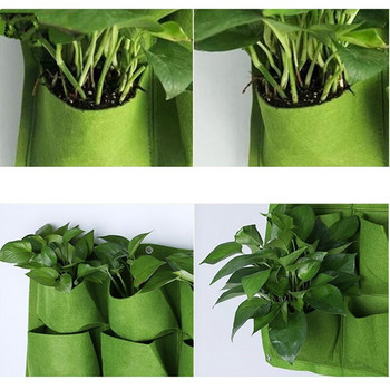 Νέα 6/7/12 Pockets Green Grow Bags Planter Vertical Garden Vegetable Living Garden Bag Seedling wall Hanging planter Growing bag