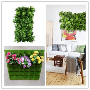 Νέα 6/7/12 Pockets Green Grow Bags Planter Vertical Garden Vegetable Living Garden Bag Seedling wall Hanging planter Growing bag