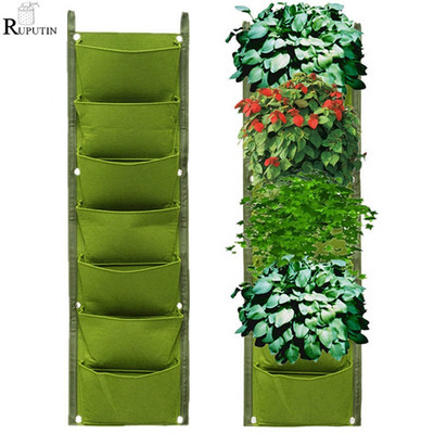 Νέα 6/7/12 Pockets Green Grow Bags Planter Vertical Garden Vegetable Living Garden Bag Seedling wall Hanging planter Growing bag