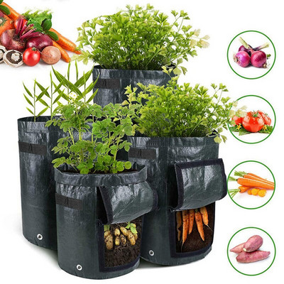 2/4 τμχ Potato Grow Bag PE Vegetable Onion Plant Bag with Handle Thickened Garden Carrot Taro Peanut Outdoor Growing Garden Bag